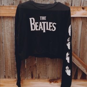 The Beatles long sleeve crop top